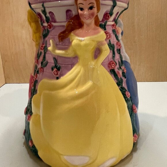 Disney Princess Ceramic Castle Coin Bank Featuring Belle Cinderella & Aurora Mul - Picture 4 of 11